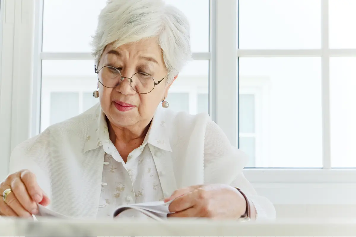 Old person reading